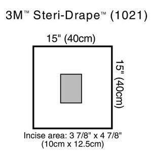3M Steri-Drape 1021 Small Drape with Incise Film 15"x15"