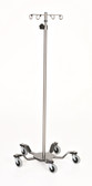 Stainless Steel IV Pole with Five Leg Spider Base