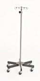 Stainless Steel IV Pole with Six Leg Spider Base