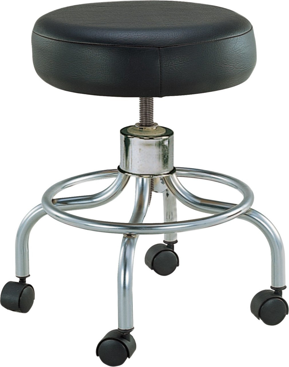 Wheeled Round Stool with Adjustable Height