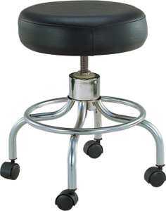 Wheeled Round Stool with Adjustable-Height