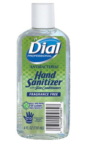 Dial Instant Hand Sanitizer with Moisturizers Fragrance Free-4 Ounce Bottle