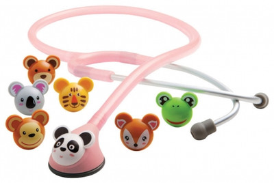 ADC Adimals 618 Platinum Pediatric Stethoscope Animal Face Snap-Ons