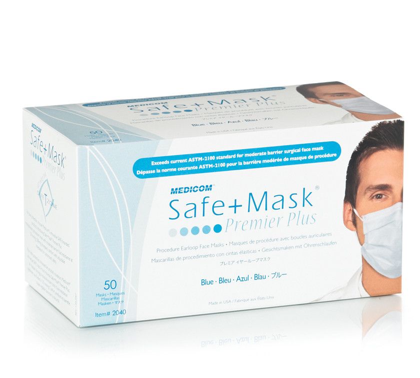 Medicom Medical Mask Premier Plus Earloop Face Mask Astm 2 Usa