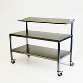 Back Table, Two-tier With Solid Upper Shelf