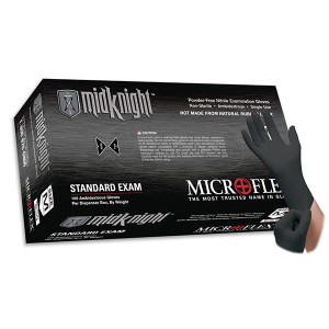 Ansell Microflex Midknight Exam Gloves Box