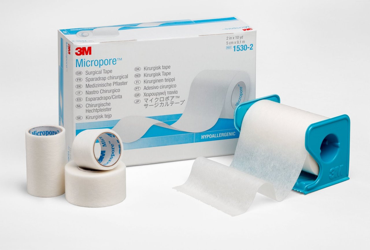 3M Micropore Paper Surgical Tape Tan - 1x10 Yds: 12 rls/bx, 10 bxs/cs