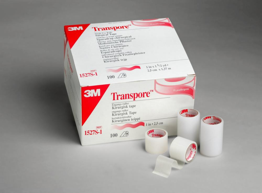 3M™ Transpore™ Surgical Tape, single-patient use roll 1527S-2, 2 inch