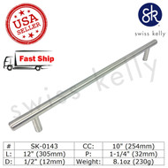 SK-0143 12" Satin Nickel Diameter 1/2" (12mm) Bar Pull