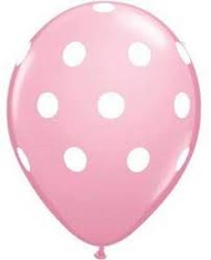 11" Pink Polka Dot Latex 
