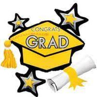 Grad Cap Cluster Gold 