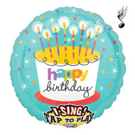 Cake & Candles Singing Birthday Balloon 