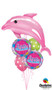 1 - Pink Dolphin Foil
1 - 18" Happy Birthday Foil 
2 - 11" Polka Dot Latex 
Balloon Weight 
Message Card 