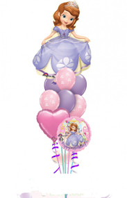 1 - 36" Sofia Foil
1 - 18" Sofia Happy Birthday Foil 
1 - 18" Foil Heart 
3 -11" Happy Birthday Print Latex Balloons
3 - 11" Solid Latex Balloons
Balloon Weight
Message Card 
