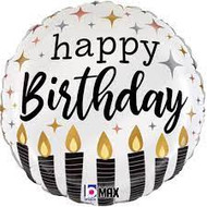 Happy Birthday Metallics Candle 