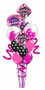 2 - 18" Birthday Diva Diamond Foil
1 - 18" Happy Birthday Foil
2 - 11" Polka Dot Latex 
3 - 11" Solid Latex 
2 - 16" Double stuffed Latex 
3 - Curly Q's
Balloon Weight
Message Card