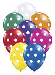 11" Polka Dot Print Jewel Tone