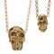 Pewter Skull Necklace - Gold Plated Front View