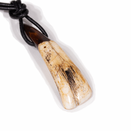 Fossil Bison Tooth Necklace - Closeup