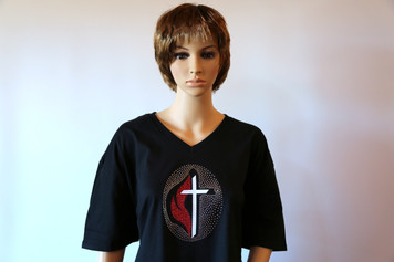 Starburst Cross and Flame Short Sleeved Tee