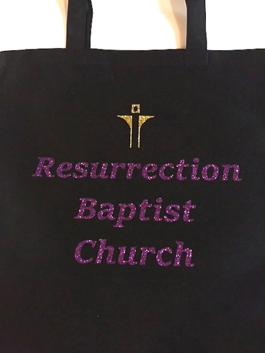 Cotton Canvass Convention Tote Personalized Vinyl Glitter