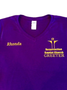 Personalized Church Service Tee in Glitter Vinyl