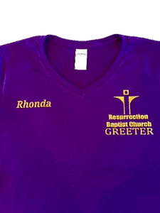Personalized Church Service Tee in Glitter Vinyl
