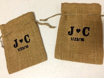 Personalized Burlap Drawstring Bags