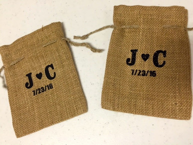 Personalized Burlap Drawstring Bags
