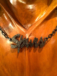 "SPURS" Black Powder Coat Acrylic Necklace