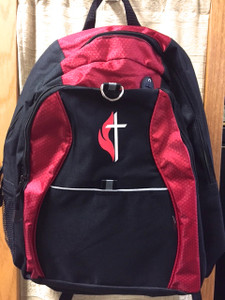 Back Pack with Vinyl Matte Cross and Flame Emblem