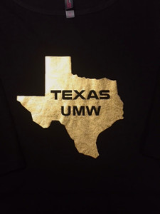 Texas UMW Gold Rose Soft Metallic Vinyl Tee
