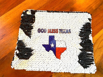 "God Bless Texas" Color Changing Cosmetic Bag