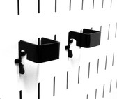 2 Pack of Scratch & Dent 1in x 1in Slotted Metal Pegboard C-Brackets