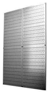 Scratch & Dent 48in Galvanized Steel Metal Pegboard Pack - Two 16in x 48in Pegboard Tool Boards