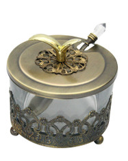 GLASS AND METAL HONEY DISH - DELUXE