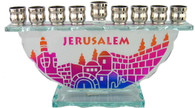 Glass 'Jerusalem' Menorah | 80608