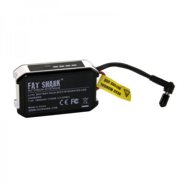 Fat Shark FPV Headset Battery Pack 1800mAh 7.4V(USB Charging) - RotorLogic