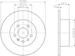 Brake Disc MINTEX MDC1045 PAIR OF REAR BRAKE DISCS