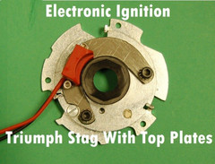 Triumph Stag 35D distributor Top Plate, electronic ignition, Cap and Rotor arm