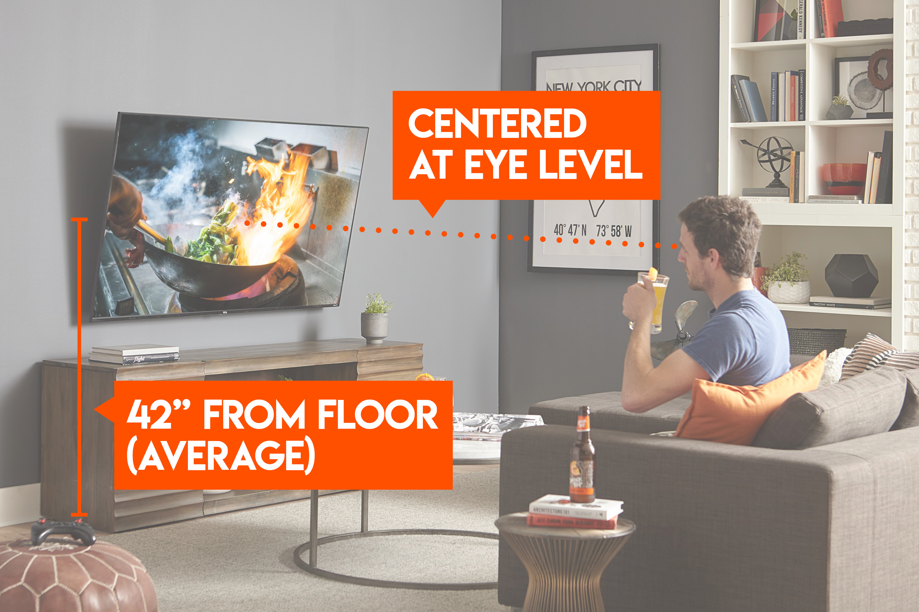 Isolere PEF forvirring How High Should A TV Be Mounted? - ECHOGEAR