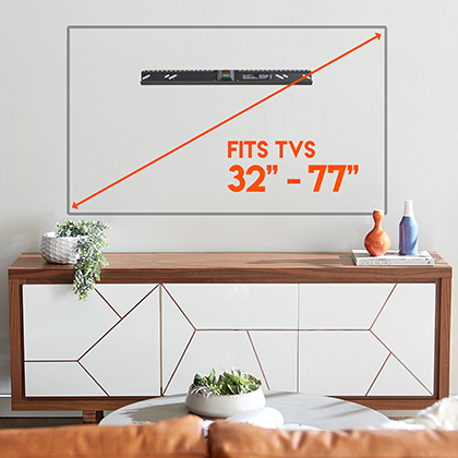 flexible designed vesa pattern makes this wall mounted TV bracket almost universal for tvs from 22inch to 77 indches including Sony, Samsung, Vizio, and Panasonic