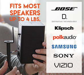 Bose speakers, Klipsch speakers, polkaudio speakers, Sony speakers, Vizio speakers and more are compatible with this echogear floorstand 