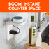 Create counter space in under 15 minutes with an outlet shelf. 