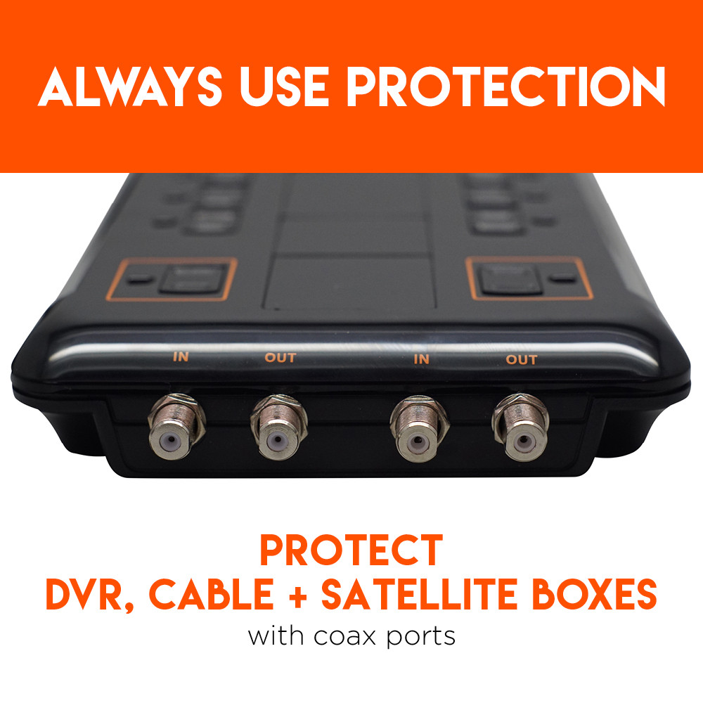 12 Outlet Low Profile Surge Protector With Coax
