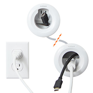 In wall power cable management kit