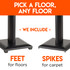 feet and spikes are included with this speaker stands