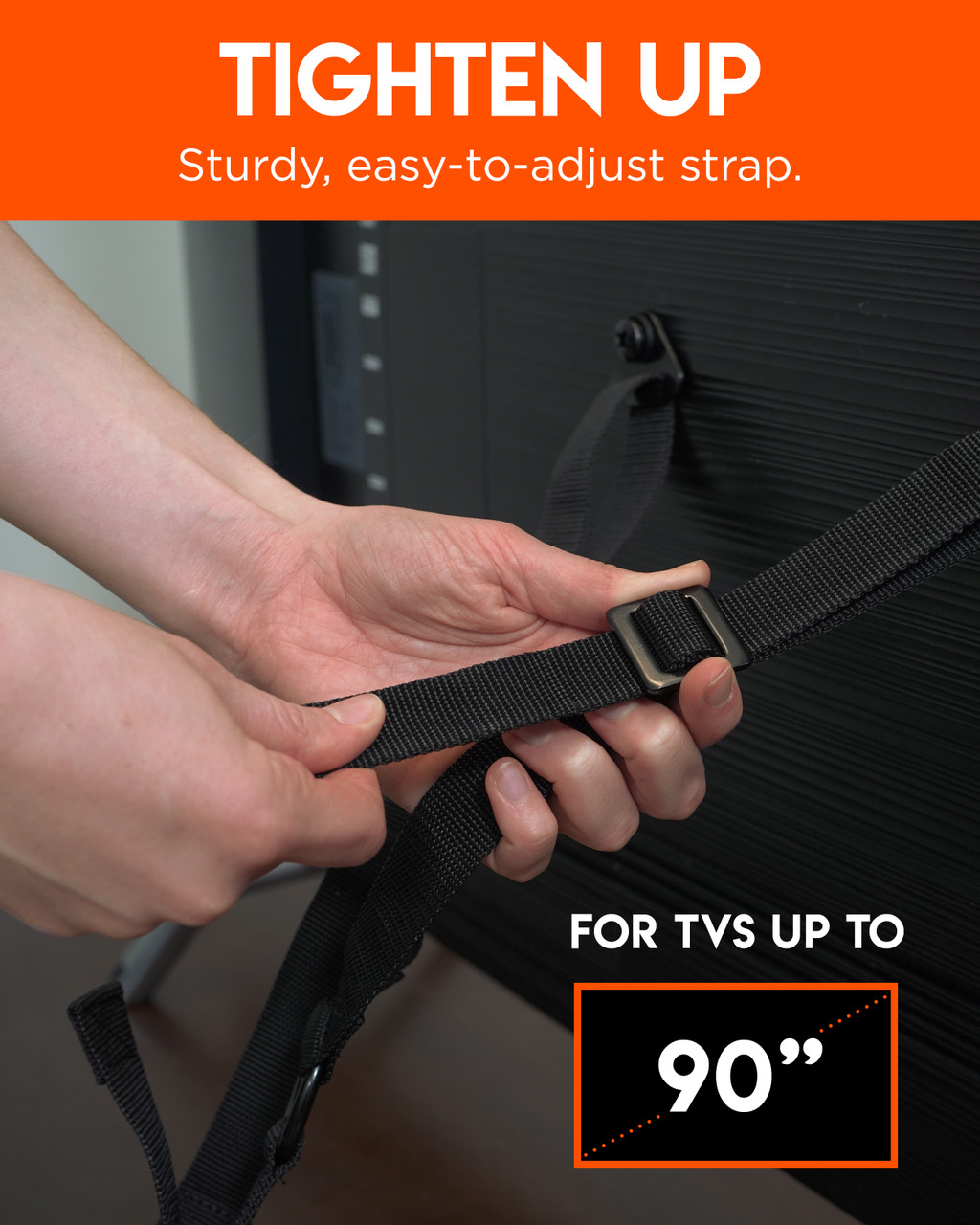 TV AntiTip Strap for XL TVs and TV Stands weighting up to 200 lbs.