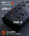 15 watts of fast charging capabilities with usb a and usb c ports