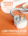 long braided jack and flat plug protects cord